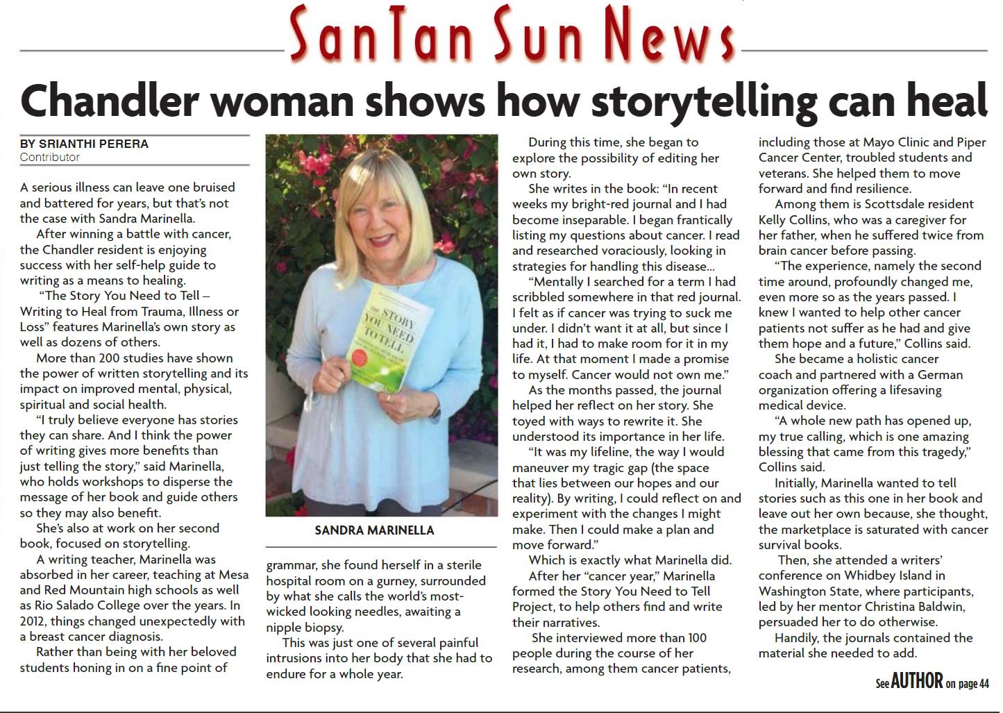 Chandler AZ San Tan Sun News Interviews Sandra Marinella